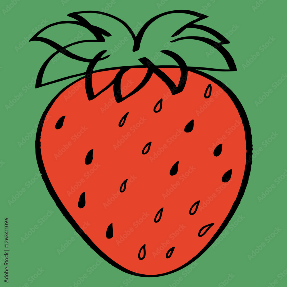 Obraz premium strawberry art berry logo summer