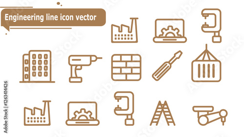 Engineering line icon vector