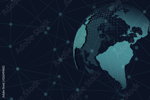 Global digital technology network connection. Network technology solution Background vector illustration.