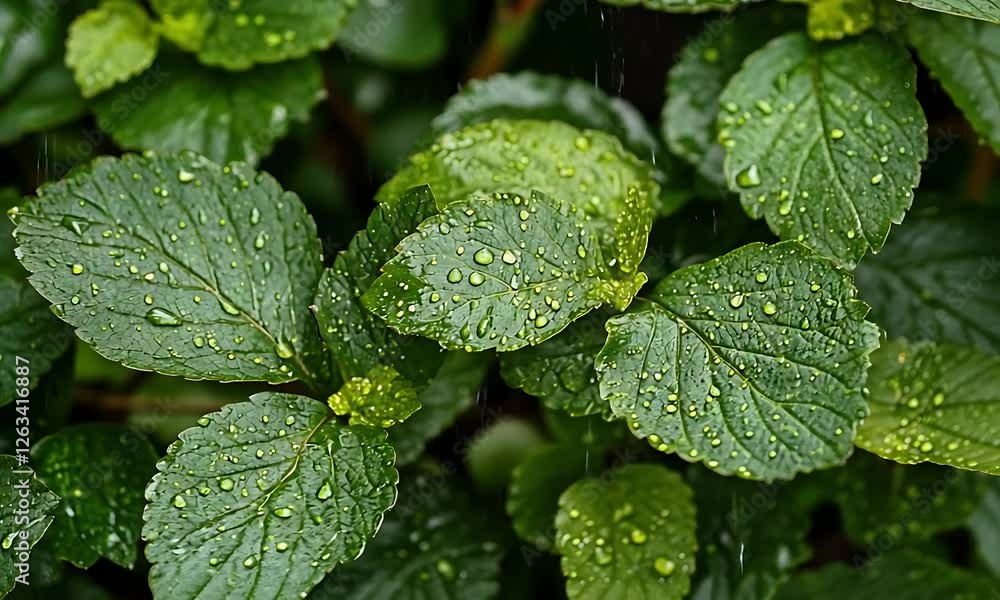 Close-up of green leaves with water droplets, showcasing nature's beauty and freshness. Close-up of green leaves with water droplets, showcasing nature's beauty and freshness.