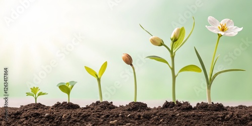 Plant Growth Stages From Seed to Flower, Time-lapse Photography, Green Background, Nature, Botany, Plant Life Cycle Plant Growth, Timelapse