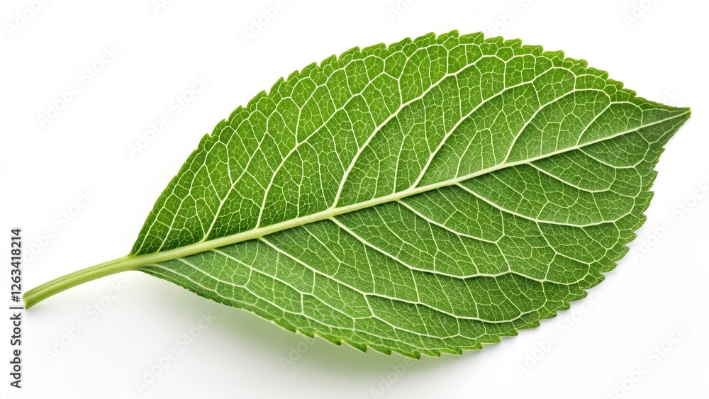 Obraz premium Single Green Leaf Detailed Macro Photography of Leaf Veins, Nature, Botany, Plant , Leaf Structure Leaf, Botany