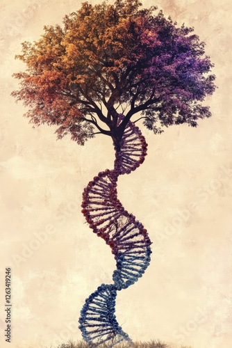 DNA tree autumnal hues genetic life
