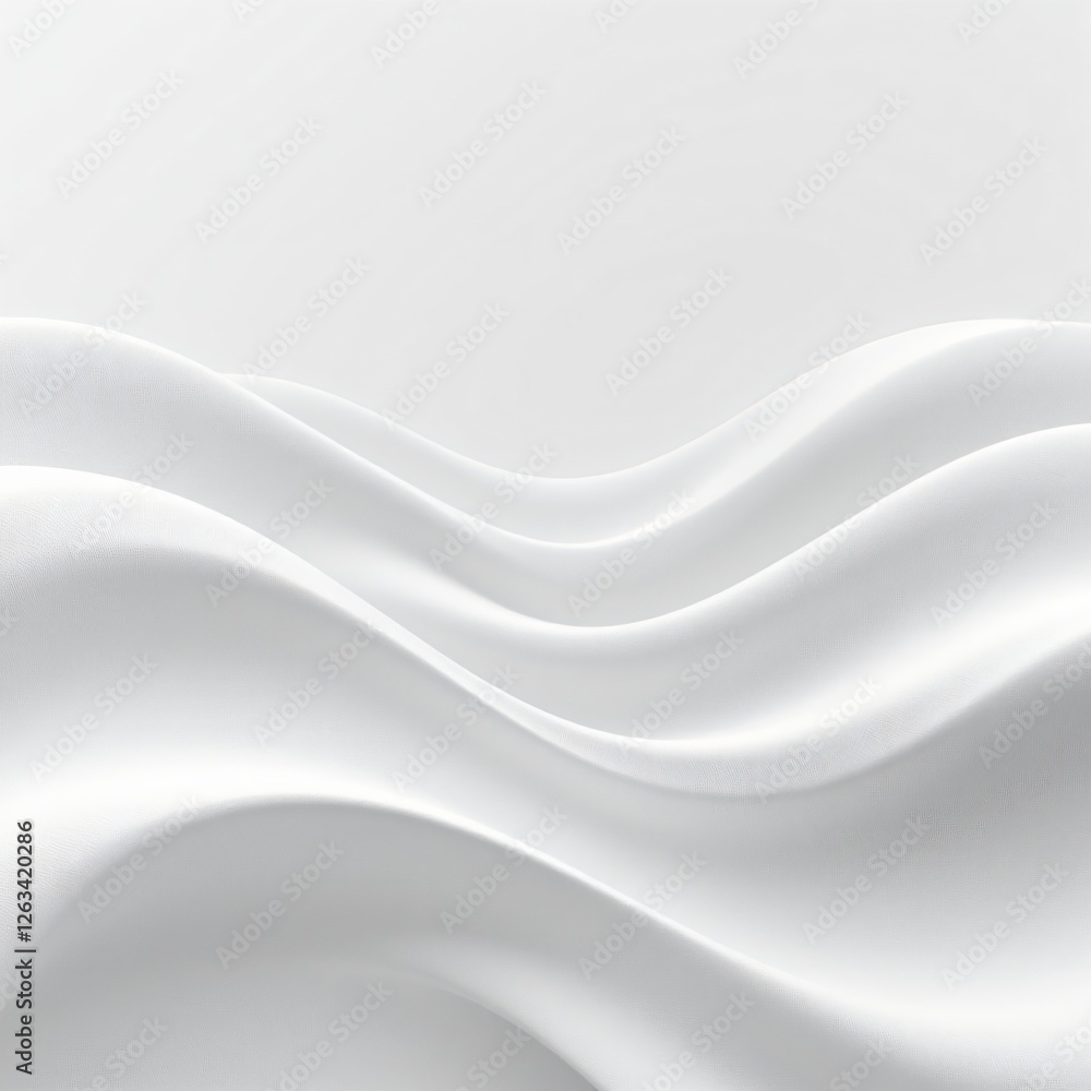 Obraz premium Smooth Wave Abstract Background, Geometric Design, White Texture, Fluid Minimal Wallpaper