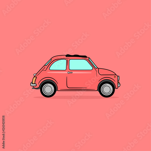 Vector illustration of fiat 500 classic car
