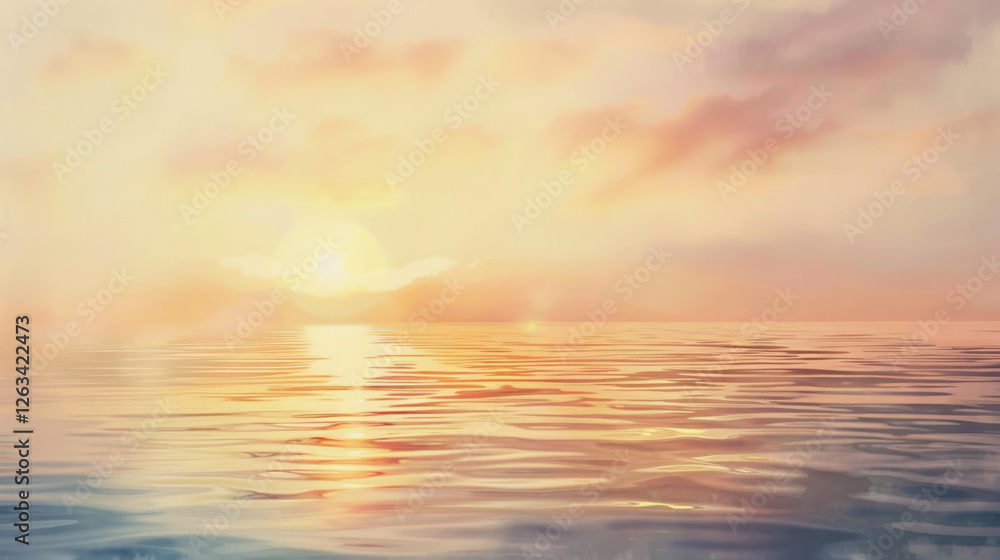 Obraz premium watercolor painting of a sunset