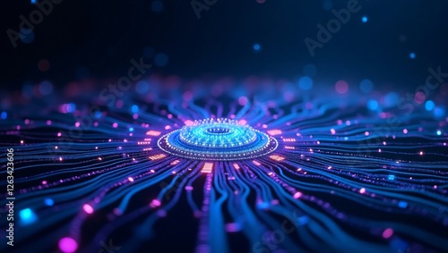 AI Connection Hub: Abstract Neural Network Data Flow