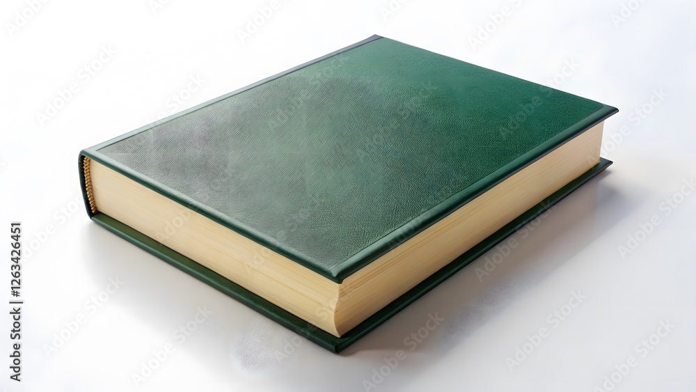 Green Hardcover Book on White Background Green Hardcover Book on White Background