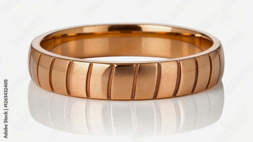 Elegant Smooth Rose Gold Band with Textured Groove Detail for Modern Jewelry Collection Elegant Smooth Rose Gold Band with Textured Groove Detail for Modern Jewelry Collection