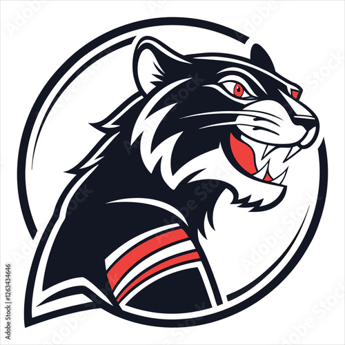 Wallpaper Mural Modern Panther Mascot with Red Accents Torontodigital.ca