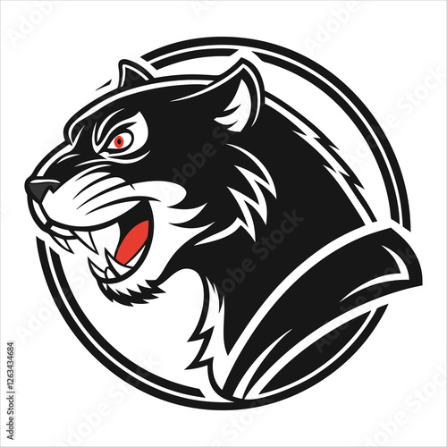 Wallpaper Mural Fierce Black Panther Head Logo Torontodigital.ca