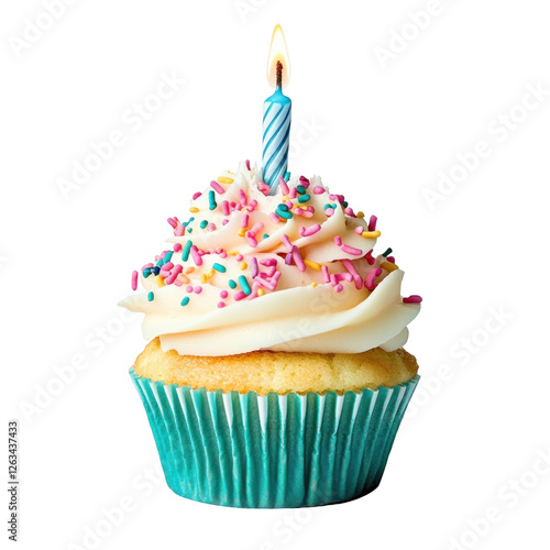 Wallpaper Mural birthday cupcake with candles Torontodigital.ca