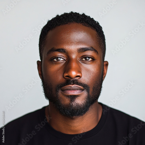 Portrait or passport photo of an adult black man