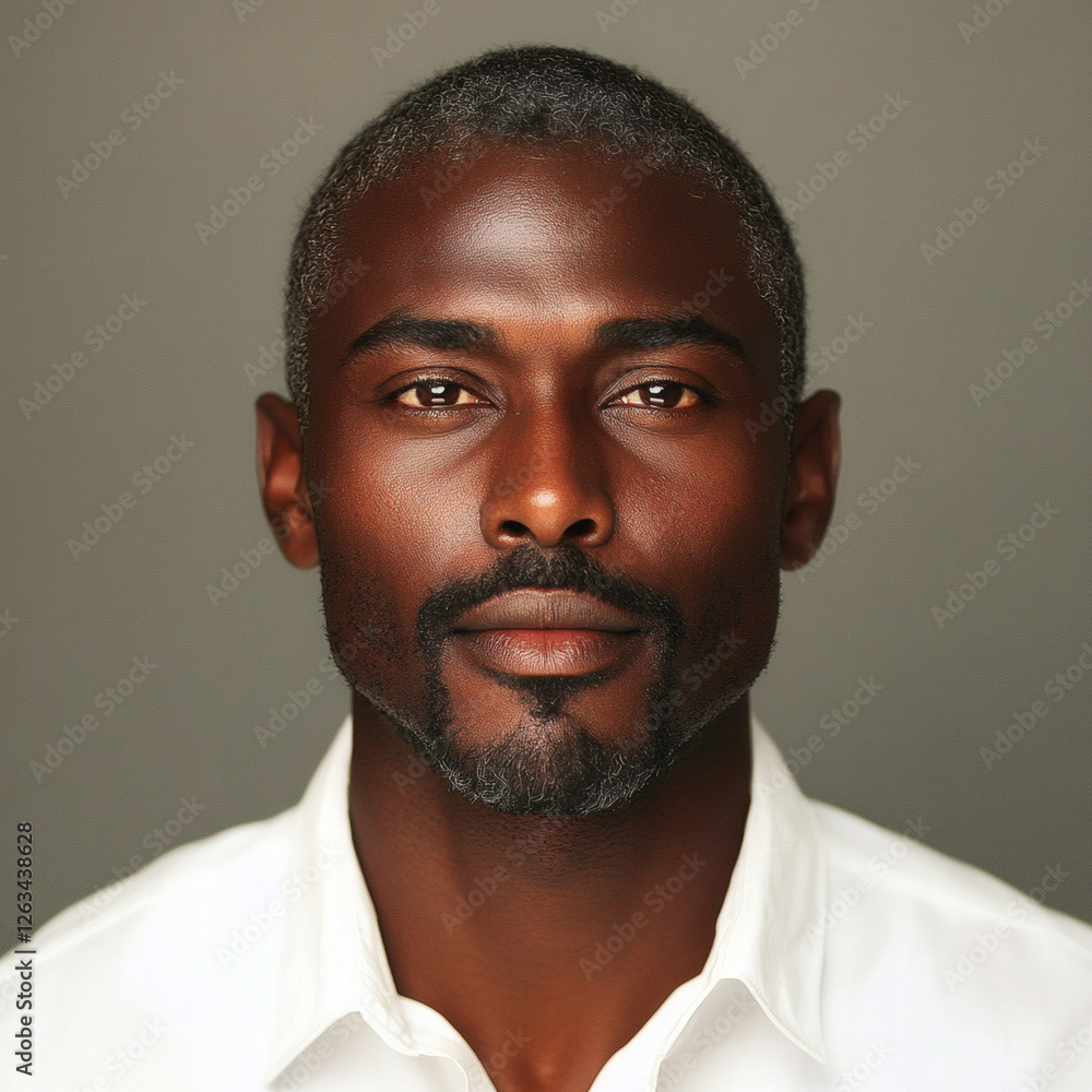 Obraz premium Portrait or passport photo of an adult black man