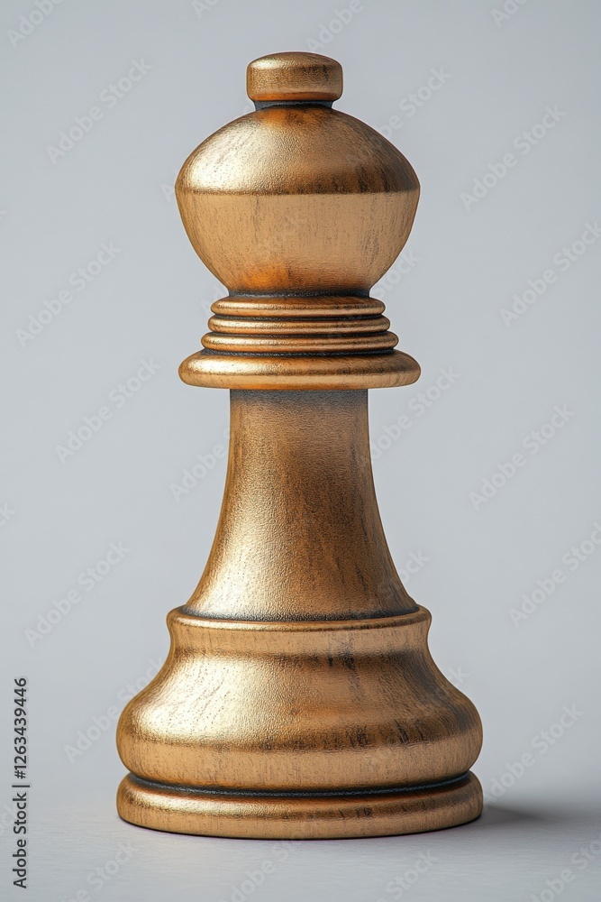 Luxurious gold pawn chess piece with a smooth reflective surface on white background Luxurious gold pawn chess piece with a smooth reflective surface on white background