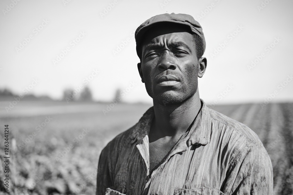 Φωτογραφία A black and white photo of a person standing in a rural landscape