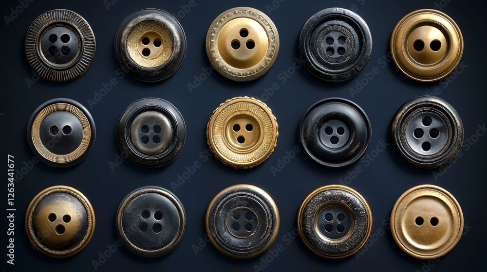 Fototapeta premium Classic Buttons for Clothing and Accessories