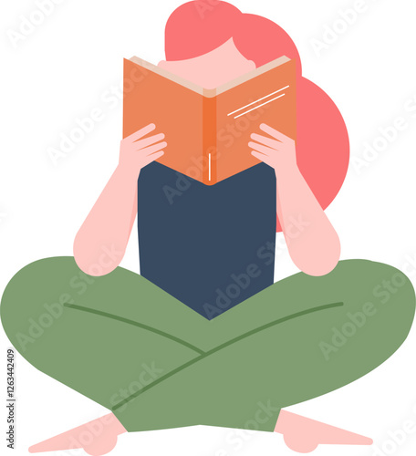 Concentrated female student is reading a textbook, preparing for exams, learning new information, enjoying interesting literature, studying at home or library