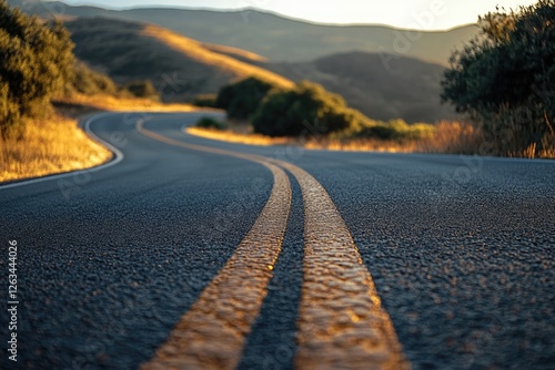 Wallpaper Mural A road with markings divided into two lanes Torontodigital.ca