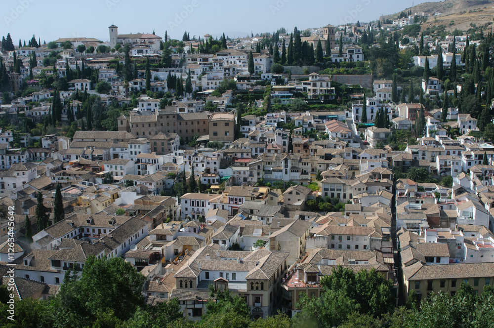 Densely populated neighborhood of the city center of Granada, Andalusia, Spain. Densely populated neighborhood of the city center of Granada, Andalusia, Spain.