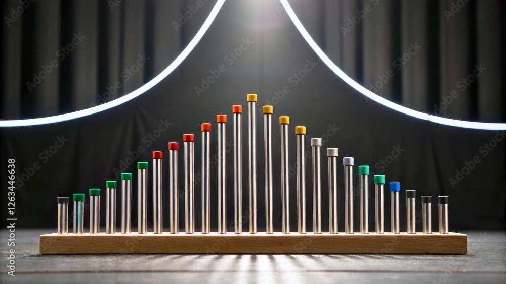 Obraz premium Modern Minimalist Display of Colorful Test Tubes Arranged in a Geometric Pattern
