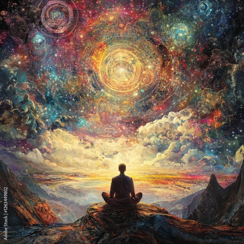 Profound Insight into the Universe: Exploring Samadhi and Cosmic Awareness in a Vibrant Cosmic Landscape