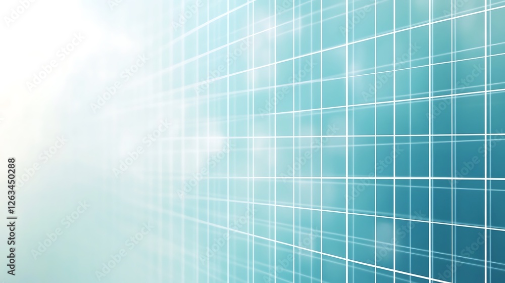 Abstract Grid Pattern Background Design In Teal