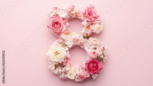 Celebrate International Women's Day on March 8 with a floral display of the number eight