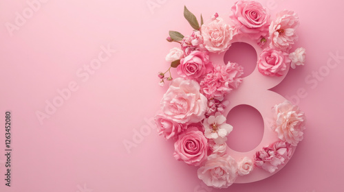 Celebrating Women's Day on March 8 with floral arrangements and decorative elements