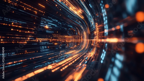 Futuristic data flow. Explosion effect. Sci-fi Motion wallpaper. Neon Glowing Rays in Motion. Hyper Speed Space Travel Concept