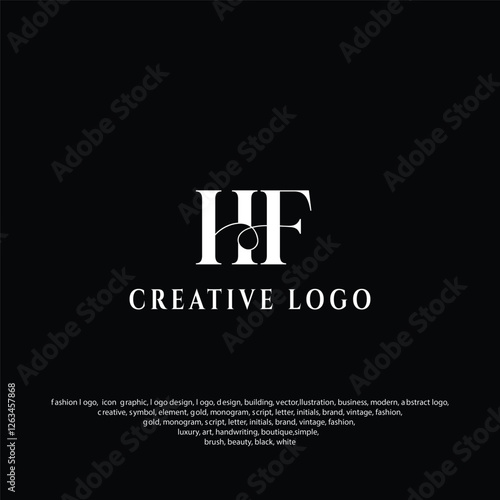 HF logo or FH modern logo, modern logo, golden, creative, minimal, icon, letter, initials, and monogram logo design. free vector files.	 photo