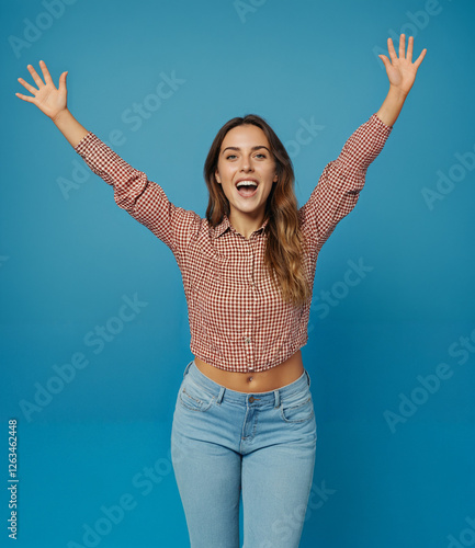 cheerful young woman in sty...