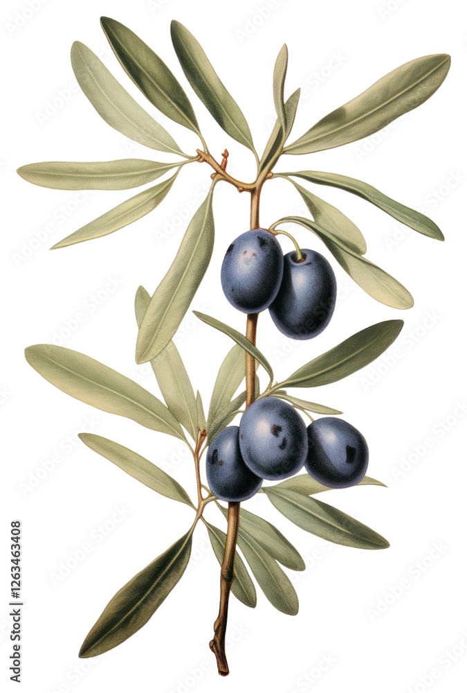 PNG Olive branch with flower Olive illustration botanical vintage. PNG Olive branch with flower Olive illustration botanical vintage.