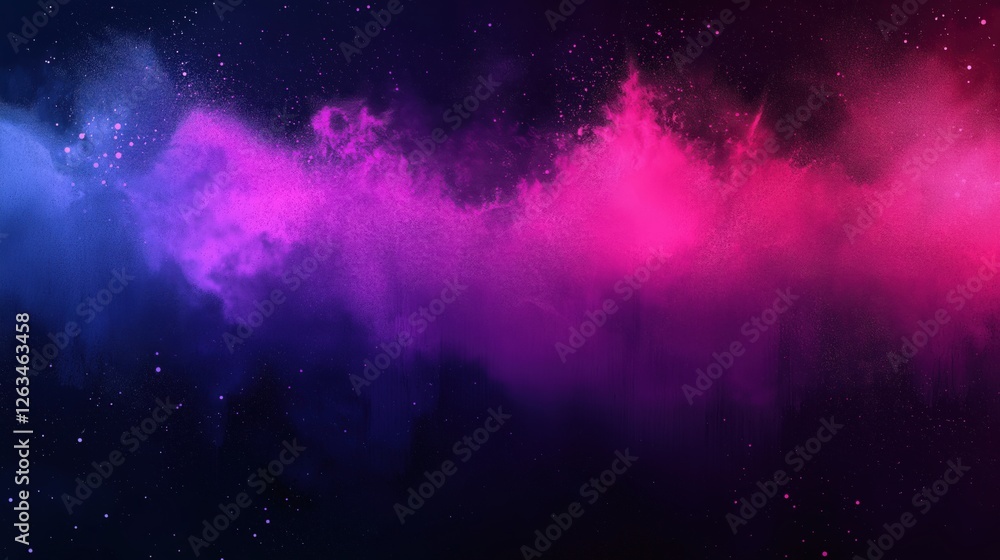 Obraz premium Abstract cosmic explosion of purple and pink dust in deep space