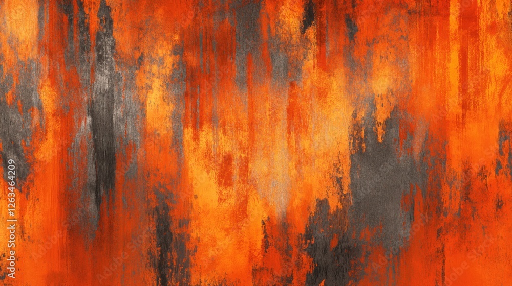 Grunge abstract texture with fiery orange and metallic silver streaks Grunge abstract texture with fiery orange and metallic silver streaks