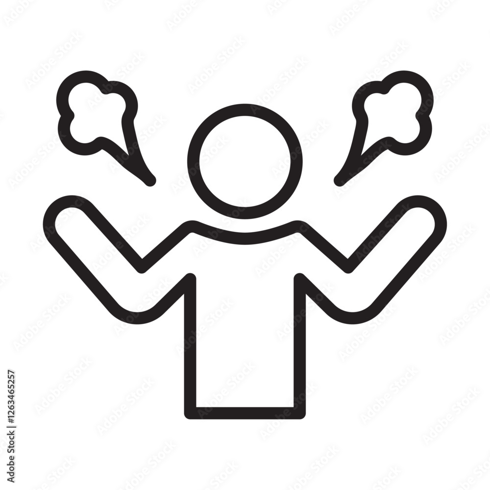 Angry person icon Thin line illustration Angry person icon Thin line illustration