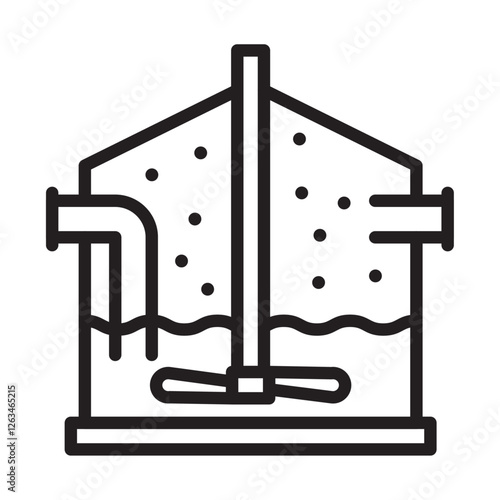 anaerobic digestion biomass icon Thin line illustration