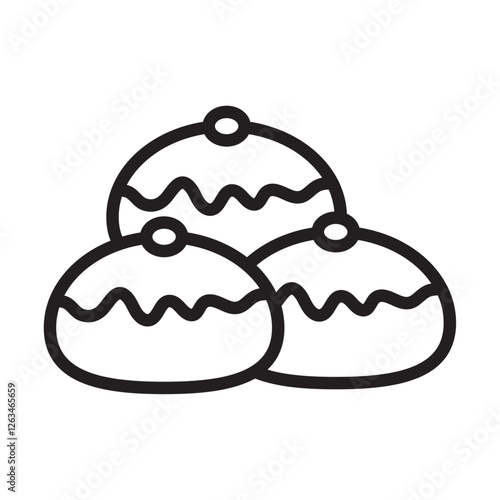 belgian buns icon Thin line illustration