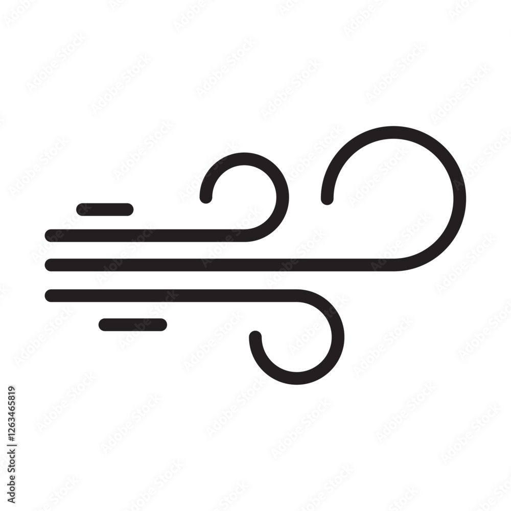 Blowing wind icon Thin line illustration Blowing wind icon Thin line illustration
