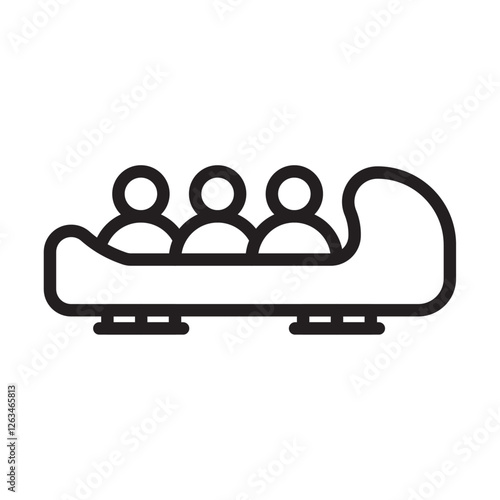 Bobsleigh icon Thin line illustration