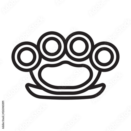 brass knuckles icon Thin line illustration