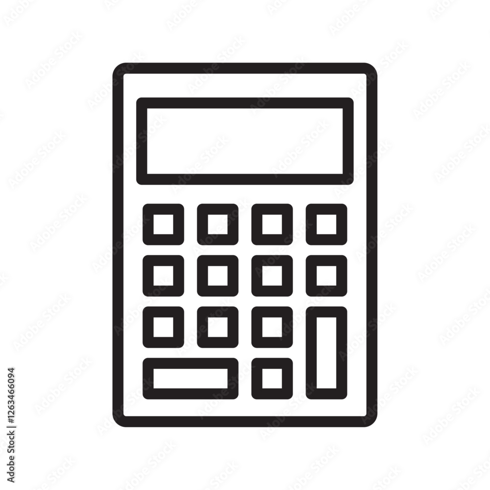 Calculator icon Thin line illustration Calculator icon Thin line illustration