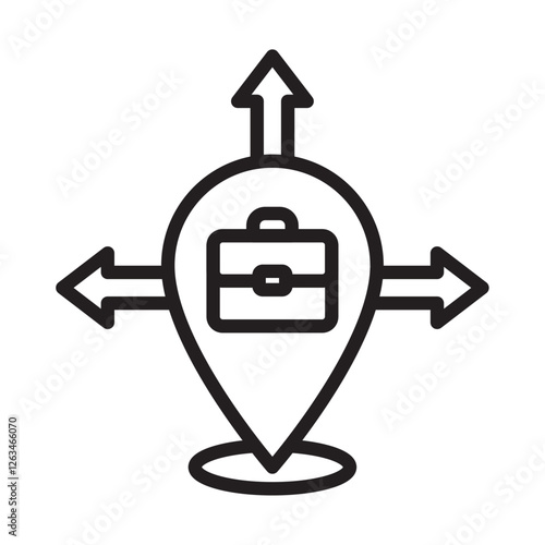 Business expansion icon Thin line illustration