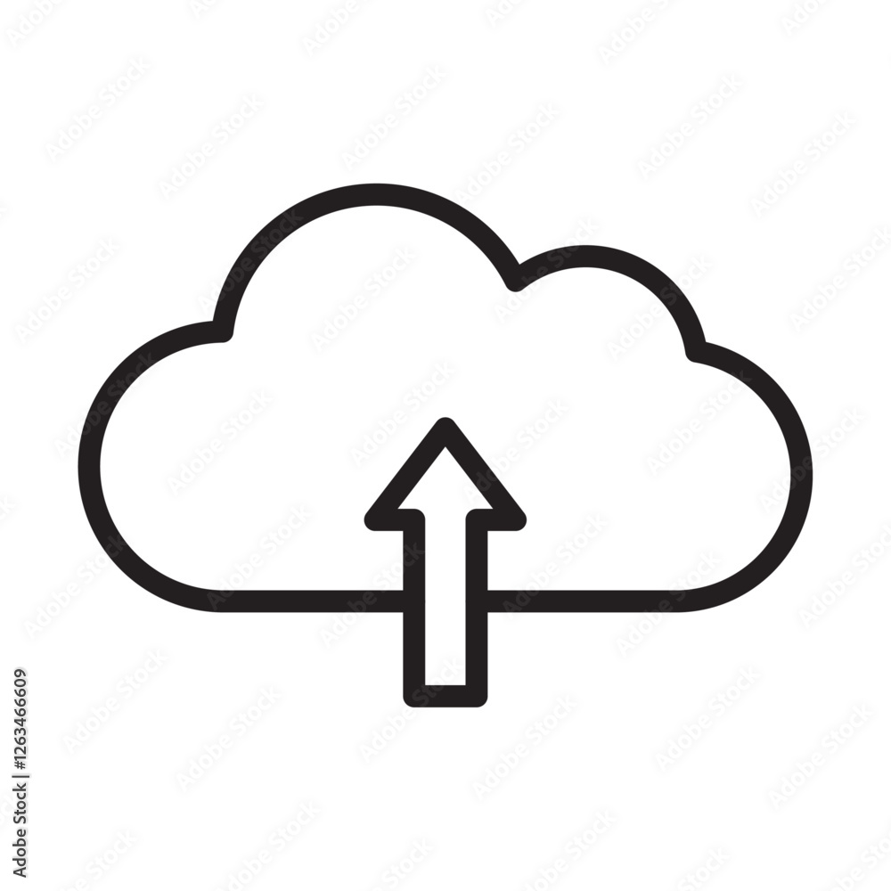 cloud upload icon Thin line illustration cloud upload icon Thin line illustration