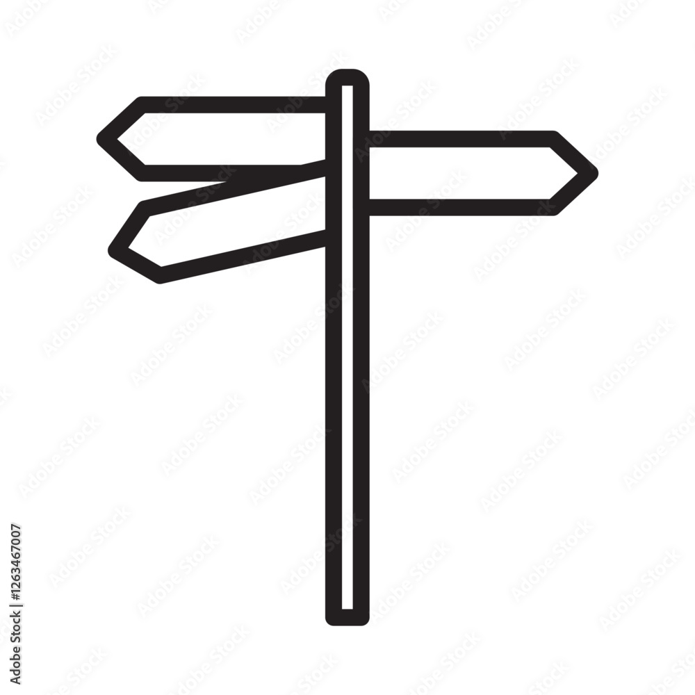 crossroads sign icon Thin line illustration crossroads sign icon Thin line illustration