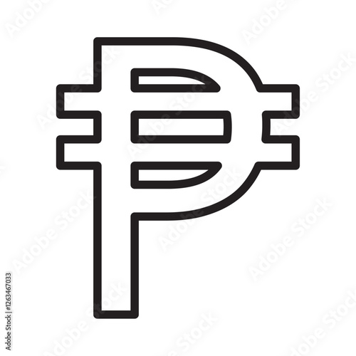 Cuba peso icon Thin line illustration