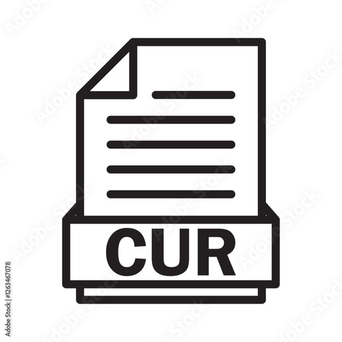 CUR File Document Icon Thin line illustration