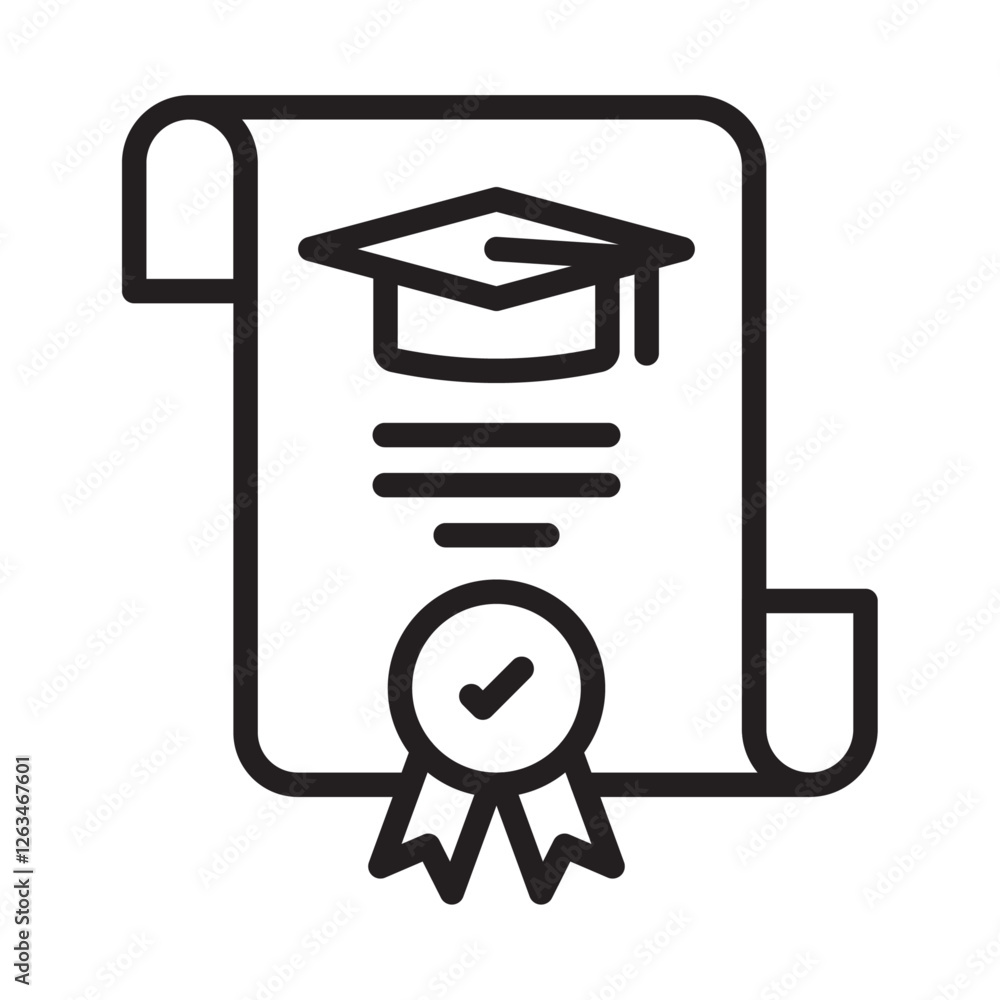 education Scholarship icon Thin line illustration education Scholarship icon Thin line illustration