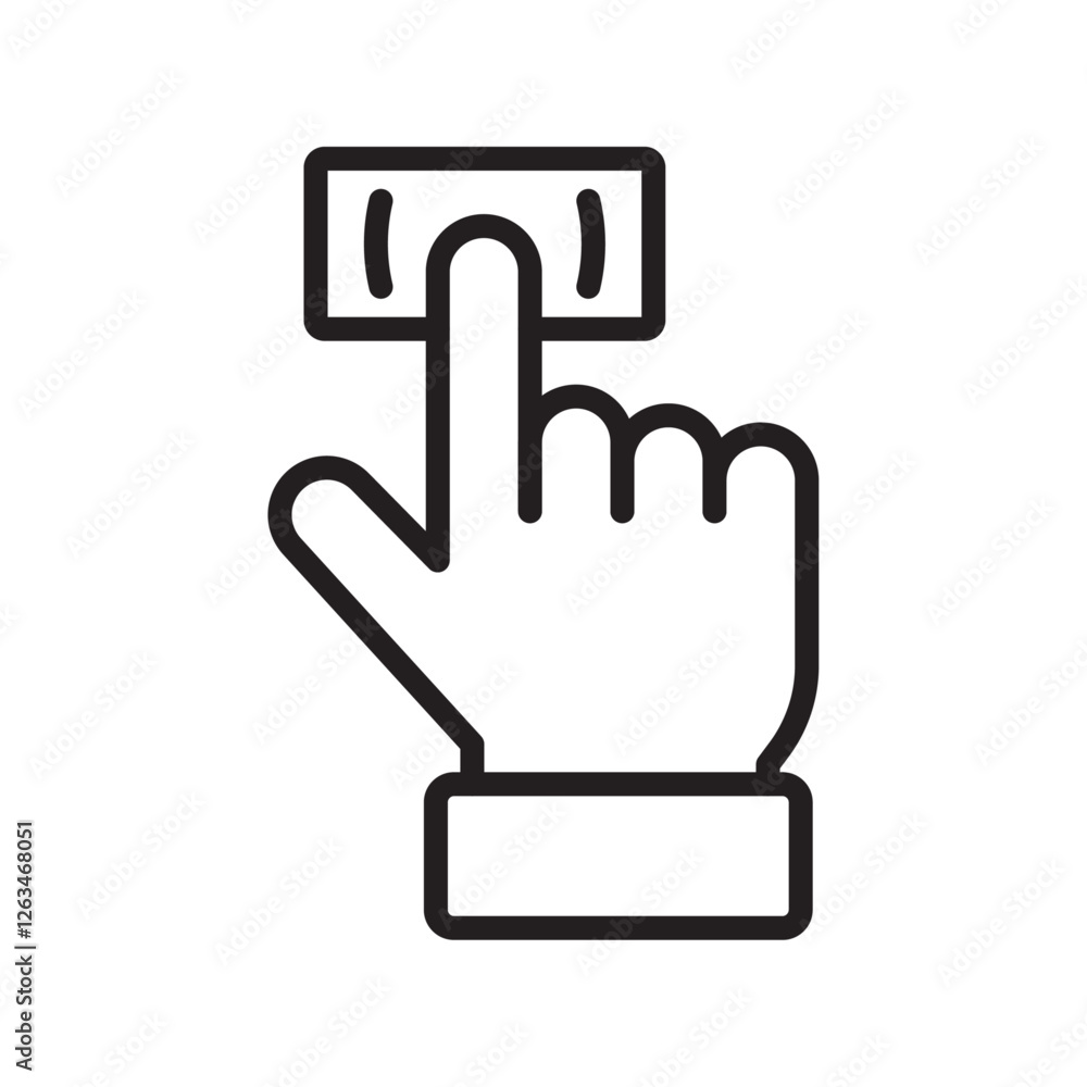 Finger authentication icon Thin line illustration Finger authentication icon Thin line illustration