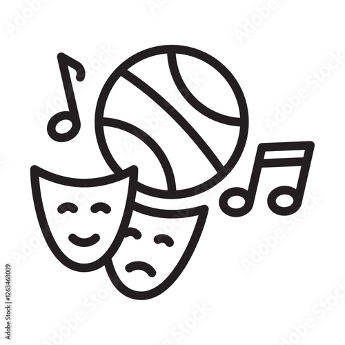Extracurricular activities icon Thin line illustration